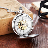 Vintage Charm Hot Sale Copper Mechanical Pocket Watch Hand Winding Full Steel Pocket Watches Fashion Unique Skeleton Transparent