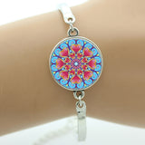 TAFREE Brand Indian henna Yoga jewelry om symbol Buddhism zen colorful Mandala flower bracelet for women friends gifts NS323