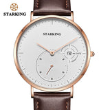 STARKING Simple Watches Men Steel Stainless Silver Mesh Band Watch Male Quartz Wristwatches With Auto Date Display Relogios 3ATM
