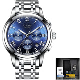 Reloj Hombre LIGE All Gold Watches Mens 2020 Luxury Fashion Quartz Wristwatch Analog Chronograph Men Watch Waterproof Clock+Box