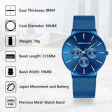 MEGALITH Mens Watches Top Brand Luxury Waterproof Wrist Watch Ultra Thin Date Quartz Watch For Men Sports Clock Erkek Kol Saati