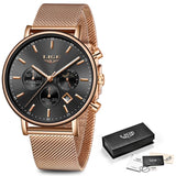 LIGE Fashion Men Watches Male Top Brand Luxury Quartz Watch Men Casual Slim Dress Waterproof Sport WristWatch Relogio Masculino