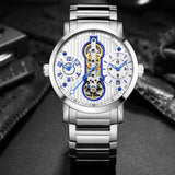 GUANQIN Brand Creative Automatic Men Watch Luxury Tourbillon Skeleton Full Steel Waterproof Men's Business Mechanical Watches