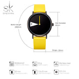 SHENGKE Watch New Yellow Leather Strap Casual Style Women Watches Quartz Ladies Watches Creative Clock Gift relogio feminino