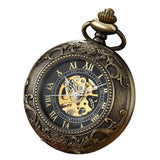 Luxury Retro Golden Hollow Skeleton Mechanical Pocket Watch Mens Fob Chain Steel Exquisite Sculpture Women Men Pocket Wath Gifs