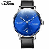 GUANQIN Men watches top brand luxury Watch Casual leather strap sapphire waterproof Analog Automatic Mechanical Wristwatch Mens