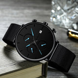 CRRJU Fashion Watch Men Waterproof Slim Mesh Strap Minimalist Wrist Watches For Men Quartz Sports Watch Clock Relogio Masculino