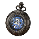 Luxury Retro Golden Hollow Skeleton Mechanical Pocket Watch Mens Fob Chain Steel Exquisite Sculpture Women Men Pocket Wath Gifs