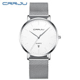 CRRJU Fashion Mens Watches Top Brand Luxury Blue Waterproof Watches Ultra Thin Date Simple Casual Quartz Watch Men Sports Clock