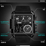 Men's Watch Waterproof Leather Strap Quartz Watches Men Luxury Brand Square Wristwatch Casual Clock Man reloj hombre SKMEI