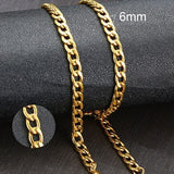 Vnox Men's Cuban Link Chain Necklace Stainless Steel Gold Black Color Male Choker colar Jewelry Gifts for Him