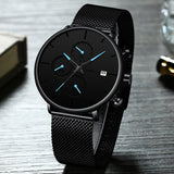 CRRJU Fashion Watch Men Waterproof Slim Mesh Strap Minimalist Wrist Watches For Men Quartz Sports Watch Clock Relogio Masculino