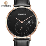 STARKING Simple Watches Men Steel Stainless Silver Mesh Band Watch Male Quartz Wristwatches With Auto Date Display Relogios 3ATM