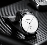 CRRJU Fashion Mens Watches Top Brand Luxury Blue Waterproof Watches Ultra Thin Date Simple Casual Quartz Watch Men Sports Clock