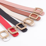 2020 Wide Leather Waist Strap Belt Women Black White Pink high quality Gold Square Pin Metal Buckle belts Female Belts for Jeans