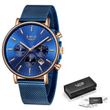 LIGE Fashion Men Watches Male Top Brand Luxury Quartz Watch Men Casual Slim Dress Waterproof Sport WristWatch Relogio Masculino