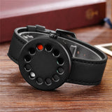 Unique Watch Creative Half Transparent Unisex Watch For Men Women Couple Geek Stylish Leather Wristwatch Fashion Quartz-watch