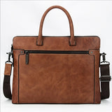 Newest 100% Genuine Leather Laptop Bag Business Travel Briefcase Shoulder Bag Dual Use Men Leather Bags For Office Worker