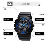 SKMEI Luxury Fashion Digital Watch Men Shockproof Waterproof Dual Wristwatch LED Chrono Alarm Clock Mens Watches Cool Bracelet