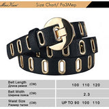 Maikun New Grunge Women Belt Adjustable Hole Grunge Punk  Belts for Women Alloy Pin Buckle Leather Belt for Pants Dresses