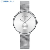 CRRJU Women's Watches 2021 Luxury Ladies Watch Fashion Minimalist Waterproof Slim Band Watches for Women Gift Reloj Mujer