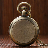 Bronze Roman Pocket Watch Antique Numerals Chain Necklace Pendant Quartz AC889