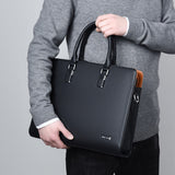 Oyixinger Men's Bag Fashion Leather Shoulder Bag For Man Business Briefcase For 14Inch Laptop Casual Large Capacity Handbag Male