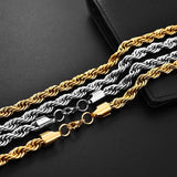 Stainless Steel Chain Necklace for Men Women Curb Cuban Link Chain Black Gold Silver Color Punk Choker Fashion Male Jewelry Gift