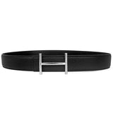 Men's Luxury Belt H Letter Head Layer Cowhide Lychee Pattern Belt Jeans Belt Versatile Fashion Designer Belt
