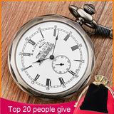 Unique Silver London Pocket Fob Watches Hand Wind Skeleton Man Women Steampunk Mechanical Pocket Watch With Pendant Chain Clock