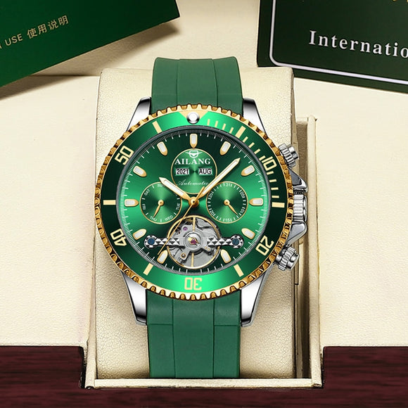 AILANG 2021 new authentic watch men's mechanical luminous watch automatic hollow fashion business mechanical men's watch