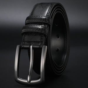 New Fashion Men's Genuine Leather Belts Designer Belt for Man Pin Buckle with Leather Strap Business Dress Male Belts HQ091