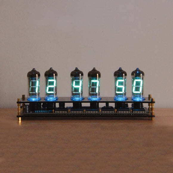 TZT IV11 VFD Clock Fluorescent Nixie Tube Clock 6 Colors Light Display Time Date Temperature