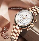 REWARD Fashion New Women Watches Elegant Chronograph Dial calendar Stainless steel Strap Quartz Japanese Movement Waterproof