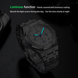 Luxury Dress Watches Men Silver Stainless Steel Calendar Chrono Watch for Male Luminous Pointer Sport Clock Husband Lover's Gift