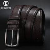 New Fashion Men's Genuine Leather Belts Designer Belt for Man Pin Buckle with Leather Strap Business Dress Male Belts HQ091