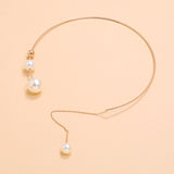 Elegant Big White Imitation Pearl Choker Necklace  Clavicle Chain Fashion Necklace For Women Wedding Jewelry Collar 2021 New