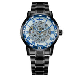 WINNER Mechanical Crystal Luxury Classic Business Luminous Hands Shock Resistant Stainless Steel Men Wrist Watches 454G