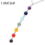 7 Chakra Gem Stone Beads Pendant Necklace Women Yoga Reiki Healing Balancing Maxi Chakra Necklaces Bijoux Femme Jewelry 2021 New