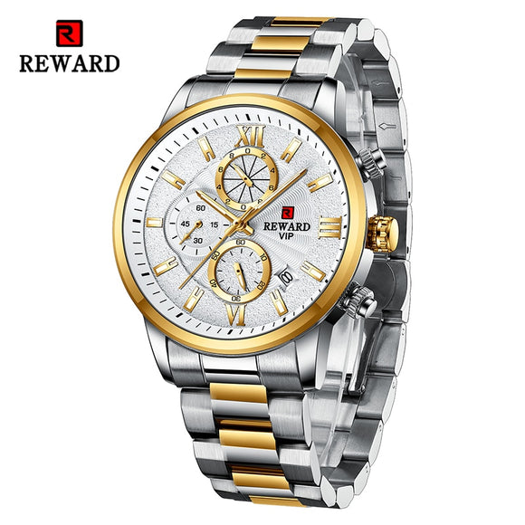 New Reward Fashion Quartz Mens Watch Business Male Clock Date Wristwatch Chronograph Sport Wrist Watch for Men Relogio Masculino