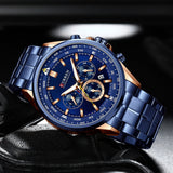 CURREN Men Quartz Wristwatches Luxury Brand Sporty Chronograph Watches with 316 Stainless Steel Luminous Hands Male Clock Black