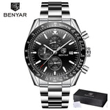 BENYAR New Brand Luxury Silicone Strap Waterproof Sports Quartz Chronograph Watch Classic Casual Men's Clock Relogio Masculino