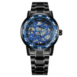 WINNER Mechanical Crystal Luxury Classic Business Luminous Hands Shock Resistant Stainless Steel Men Wrist Watches 454G