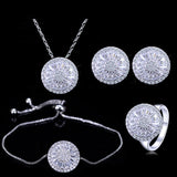 4pcs Pack 2021 new fashion round dubai 925 sterling silver fashion for women lady Valentine's Day gift jewelry wholesale J5206