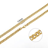 Stainless Steel Chain Necklace for Men Women Curb Cuban Link Chain Black Gold Silver Color Punk Choker Fashion Male Jewelry Gift