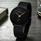 CRRJU Fashion Mens Watches Top Brand Luxury Quartz Watch Men Casual Slim Mesh Steel Waterproof Sport Watch Relogio Masculino