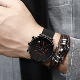 Relogio Masculino CRRJU Mens Business Dress Watches Luxury Casual Waterproof Sport Watch Men 3-Sub Dial Quartz Slim Mesh Watch