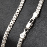 DOTEFFIL 925 Sterling Silver 6mm Full Sideways Necklace 18/20/24 Inch Chain For Woman Men Fashion Wedding Engagement Jewelry