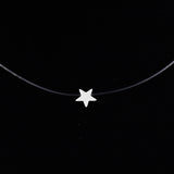 Fashion Silver Color Crystal Zircon Invisible Pendant Necklace For Women Transparent Fishing Line Chain Necklace Collier Femme