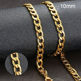 Vnox Men's Cuban Link Chain Necklace Stainless Steel Gold Black Color Male Choker colar Jewelry Gifts for Him